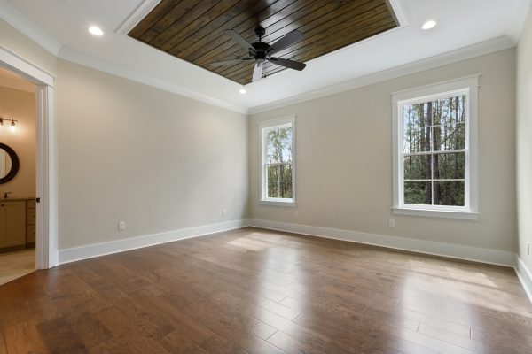Master suite with hardwood floors
