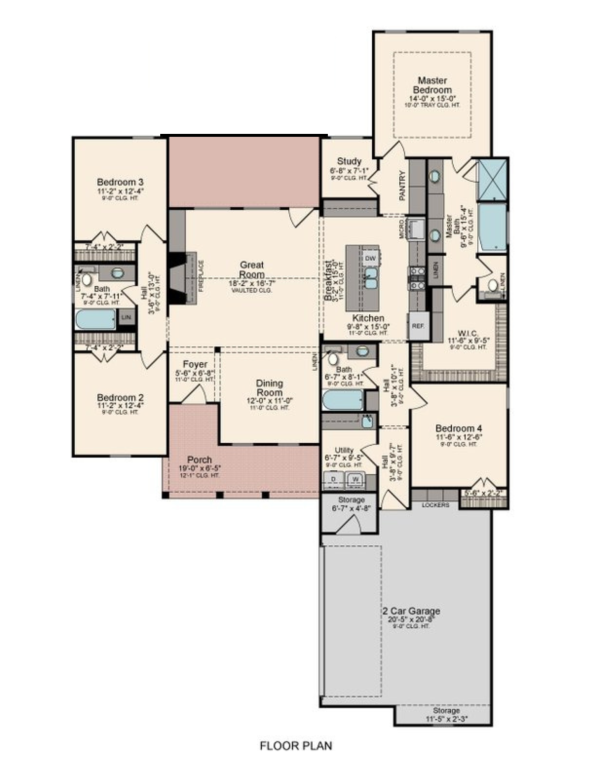 Whispering Oak Manor - Single Story House Plans in Gulfport MS